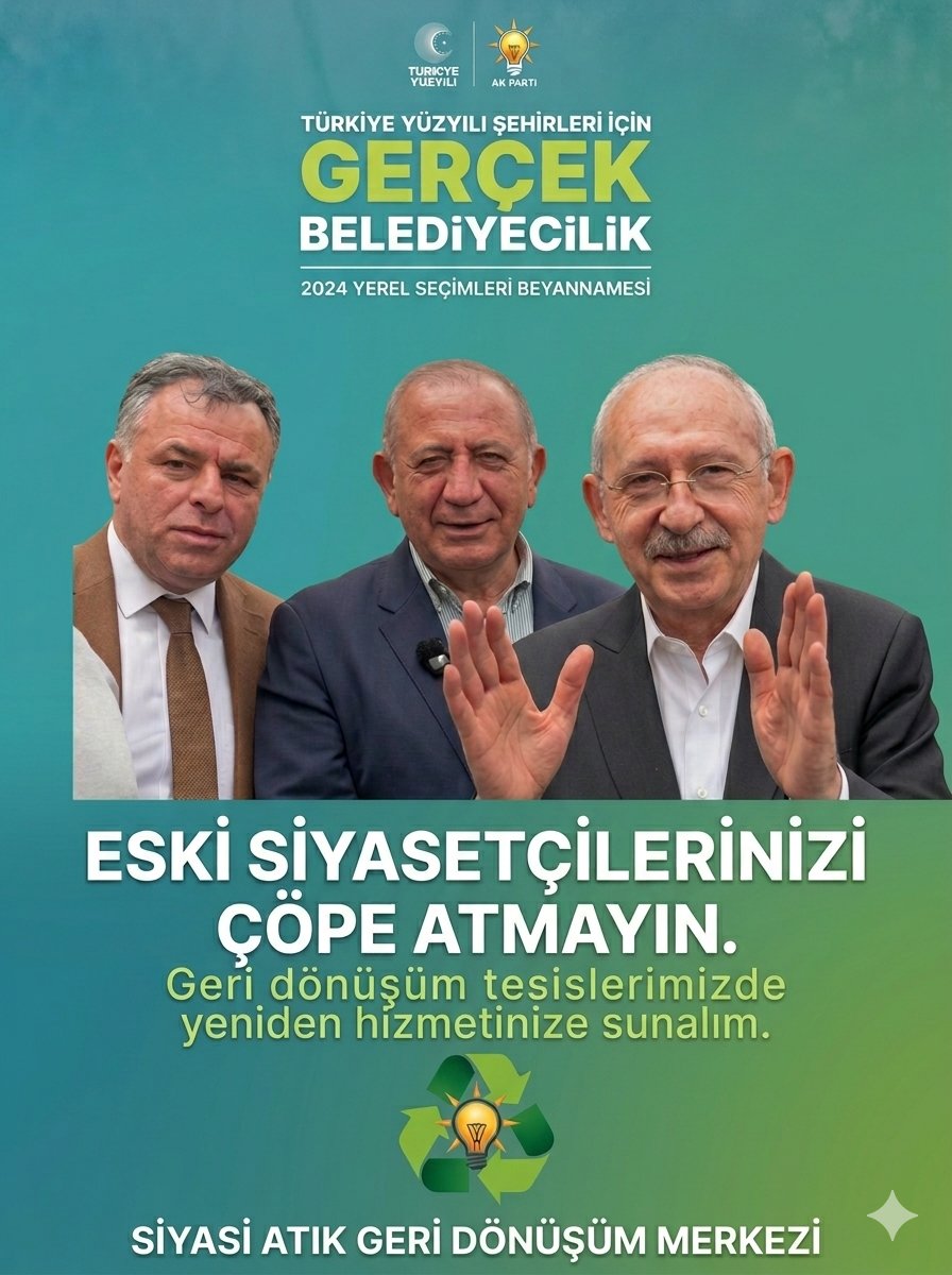 hrn_oz's tweet photo. @barisyarkadas Geri dönüşüm siyasetçileri https://t.co/qfztpeI8AK