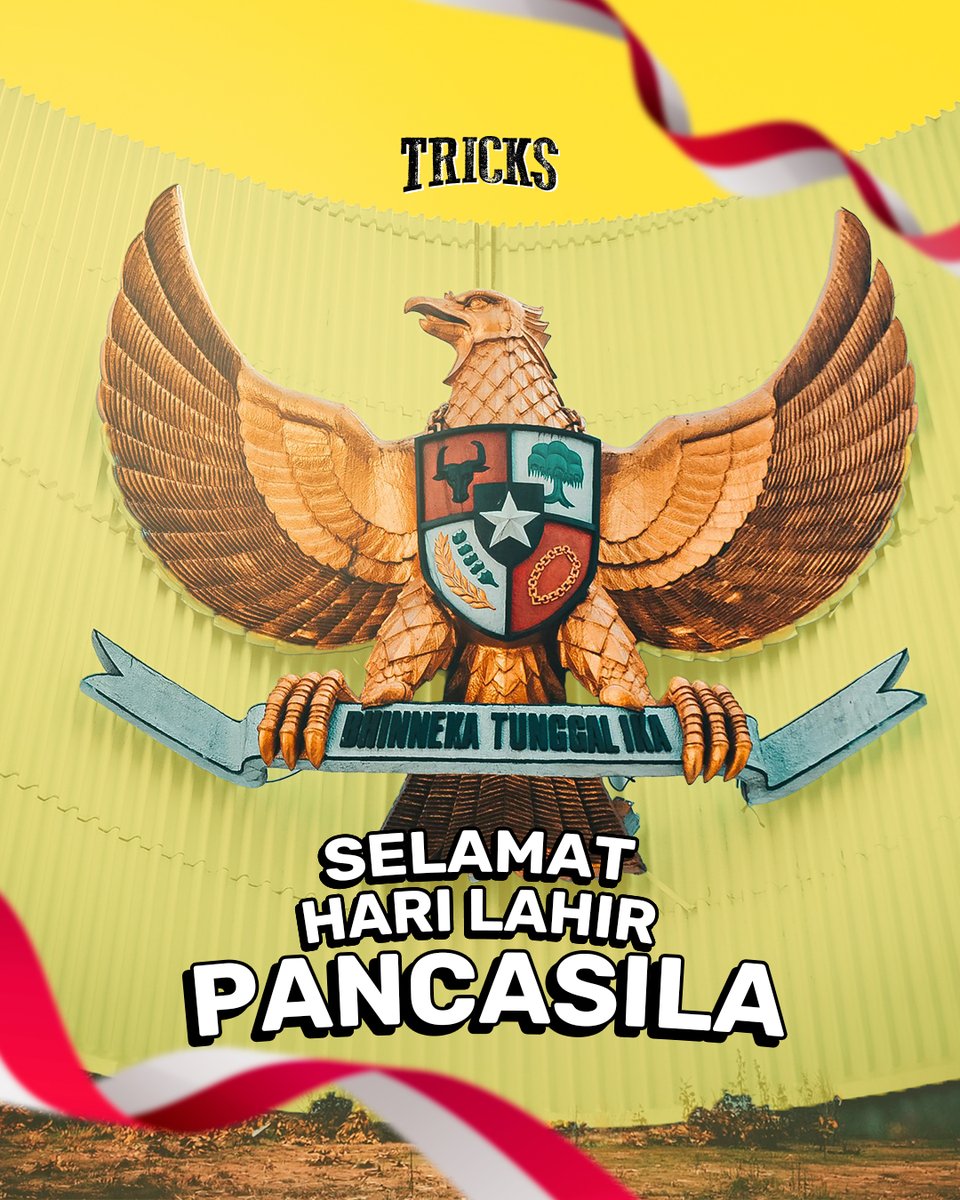 trickscrisps's tweet photo. Selamat Hari Lahir Pancasila 🇮🇩

Pancasila bukan sekadar dasar negara tapi juga pengingat untuk terus menghargai, menghormati, dan peduli satu sama lain. Mari tumbuh bersama dalam keberagaman demi Indonesia yang lebih baik 💛

#TricksCrisps #SnackTricks https://t.co/B2TkSo8gmd