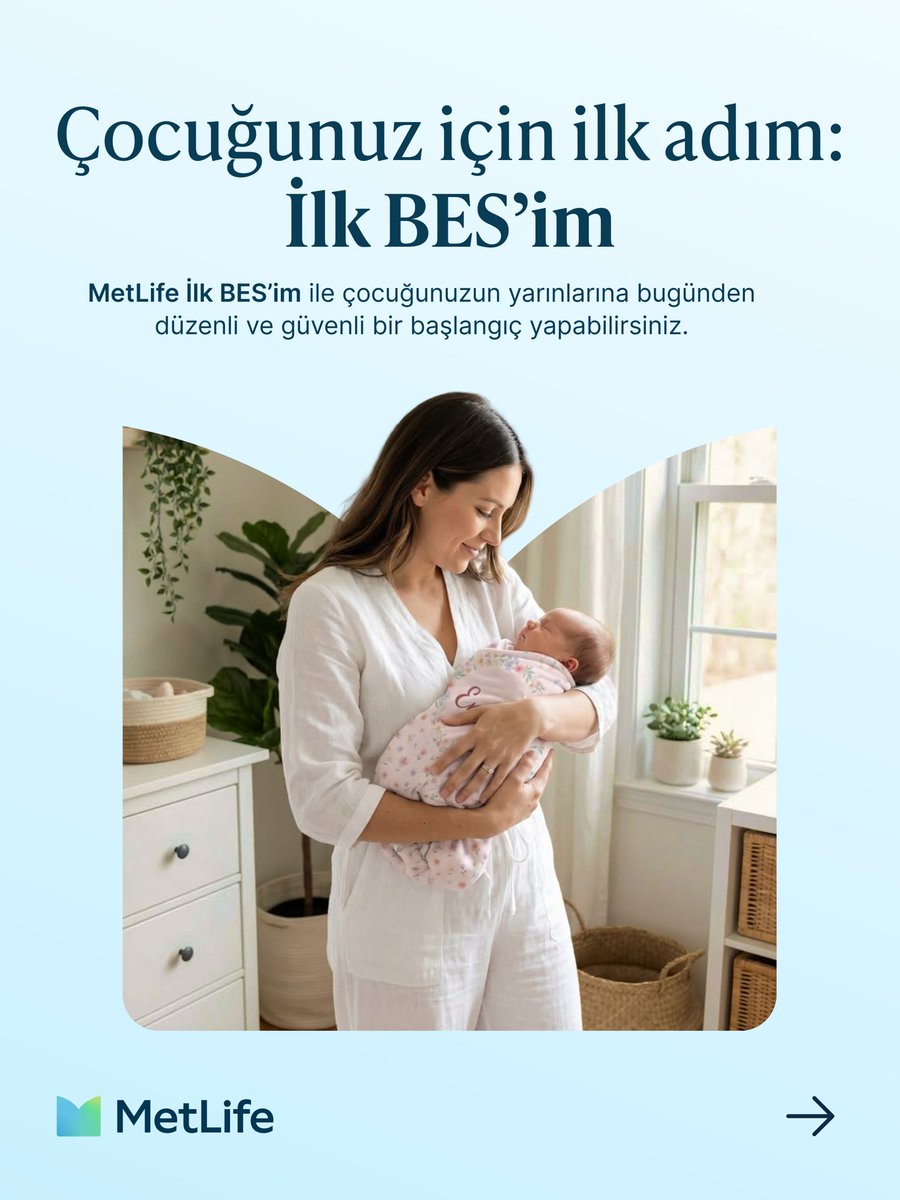MetLifeTR's tweet photo. Çocuğunuzun yarınları için atılan her adım, bugünden başlar.

MetLife İlk BES’im ile onun adına düzenli ve güvenli birikimle geleceğini bugünden garanti altına alın.

#MetLifeTürkiye #İlkBESim https://t.co/PDGYOOTznf
