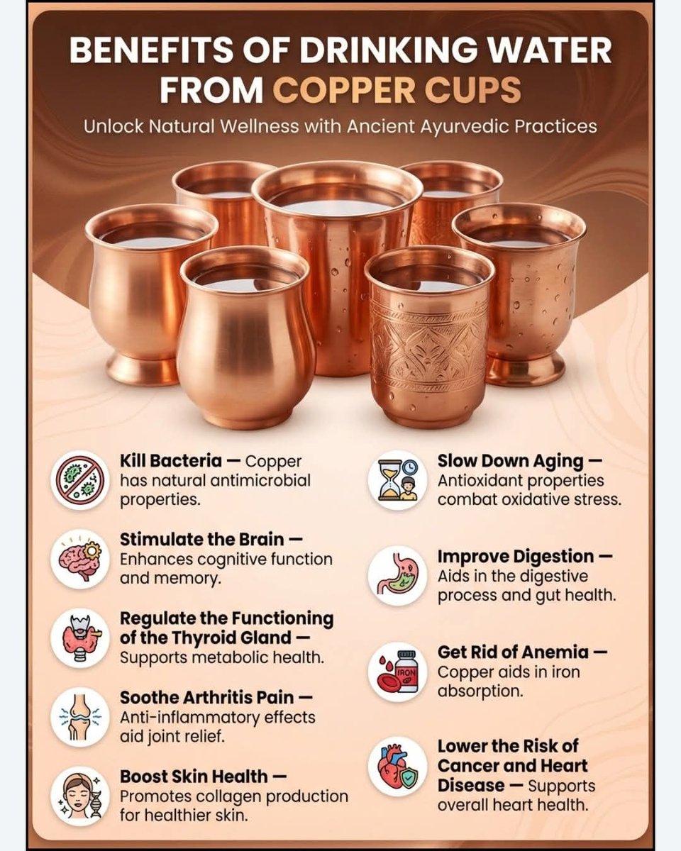 learnhub_1's tweet photo. Your ancestors knew something you didn't 🏺✨ 

Drinking water from copper cups isn't just tradition it's science-backed wellness. https://t.co/j1ppWNYhDv