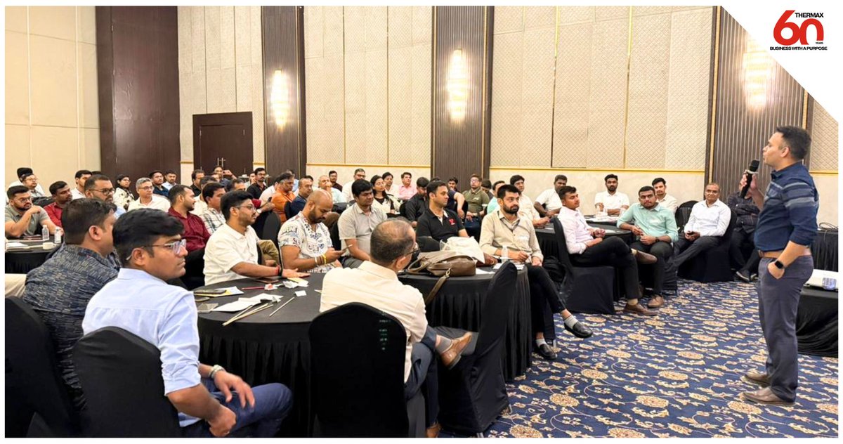 Thermaxglobal's tweet photo. Thermax Babcock & Wilcox Energy Solutions (#TBWES) recently hosted the services' annual sales meet to strengthen cross-functional collaboration and customer-focused innovation.
 
The agenda spanned regional market insights, spares & asset integrity, engineering updates, and customer-centric solutions. A key highlight was the team simulation workshop, specially curated to foster cross-functional problem-solving. More than a strategic exercise, it was an opportunity to build trust, strengthen connections, and experience firsthand how teamwork drives customer success.
 
The collaboration continued beyond the meeting rooms with a post-meet cricket tournament, designed to further strengthen team spirit, camaraderie, and collaboration in an engaging and energetic setting.
 
Together, we move forward with a strong commitment to being a trusted partner with our sales teams united in delivering solutions that create lasting value for our customers.
 
To know more, please visit us at https://t.co/BgoUtgpUic or write to us at enquirytbwes@thermaxglobal.com
 
#Thermax #EmployeeEngagement #ThermaxIsAGreatPlaceToWork #LifeAtThermax