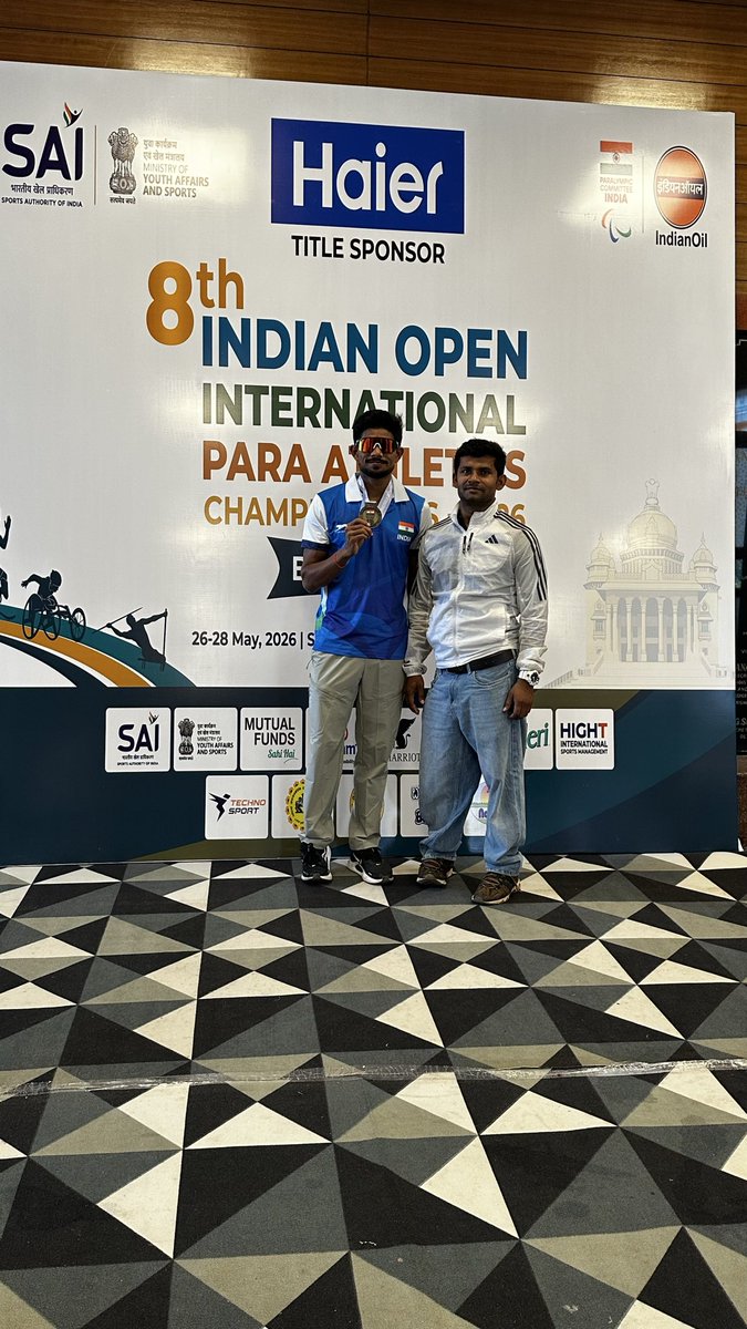 sandeepkumar63's tweet photo. Honored to attend the AGM of PCI during the 8th Indian Open International Para Athletics Championship 2026 in Bengaluru.

Proud moment for Bihar as our athletes won 2 Gold, 1 Silver &amp; 1 Bronze medal. 🥇🥇🥈🥉 https://t.co/CQ6oc95Gcl
