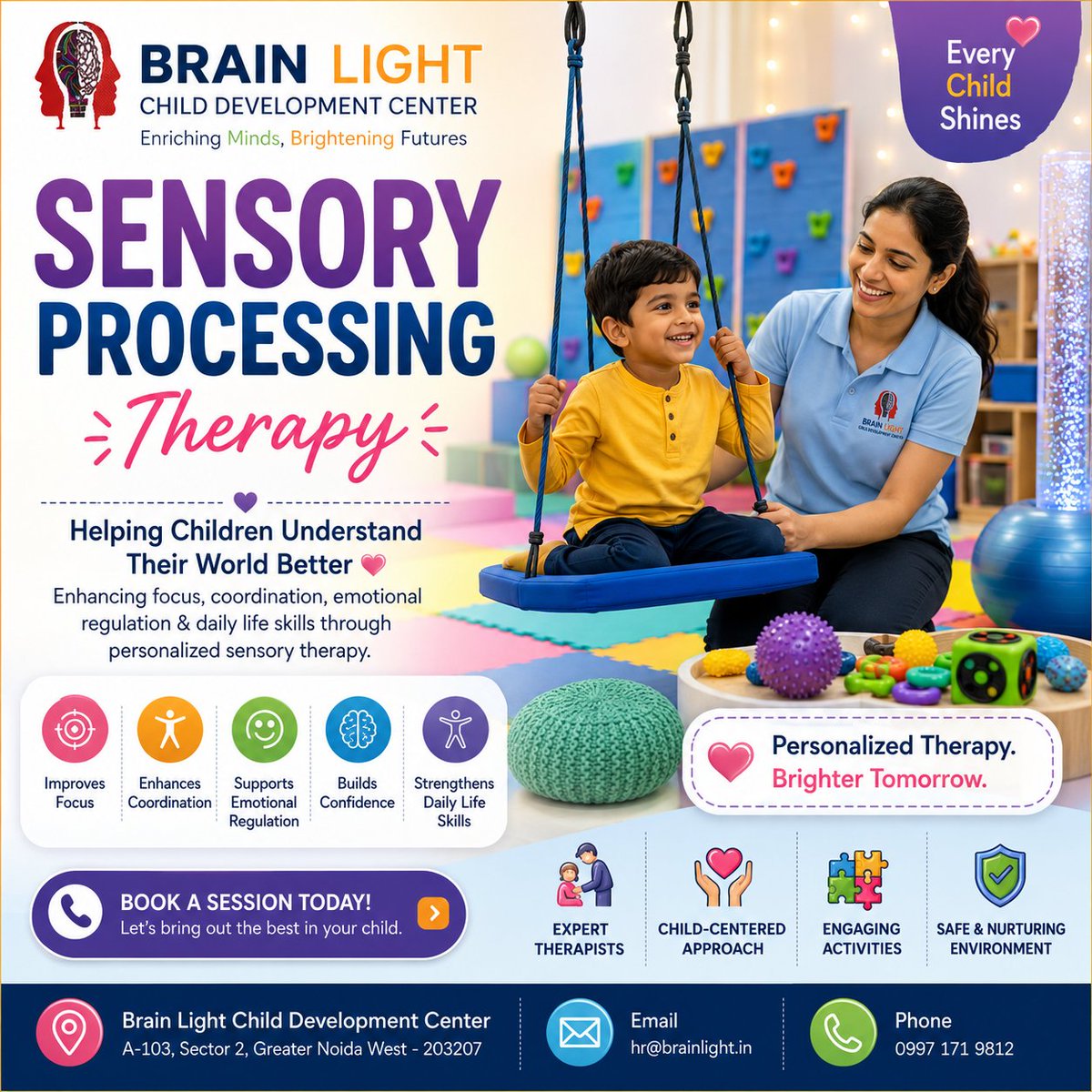 BLight78281's tweet photo. Sensory Processing Therapy helps children manage sounds, touch, movement &amp; emotions more effectively. At Brain Light, we support children in building focus, confidence, coordination &amp; daily living skills

#SensoryProcessing #ChildDevelopment #OccupationalTherapy #AutismSupport https://t.co/bESTG4NrGI