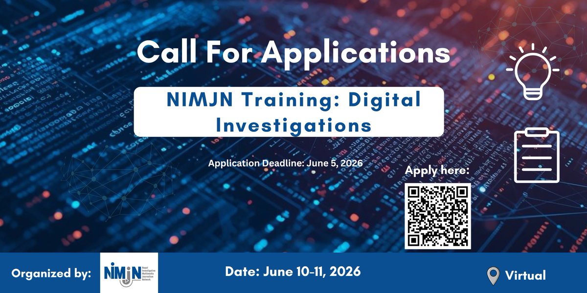 Nepalimjn's tweet photo. 📢 There's still time to apply!
Submit your application by 5 June 2026.

📌 Application Form : https://t.co/JdNpDCTinW

👀Prefer a quicker option? Simply scan the QR code on the banner to access the application form directly.

#CallForApplications #DigitalInvestigations https://t.co/yRL9G8luKL