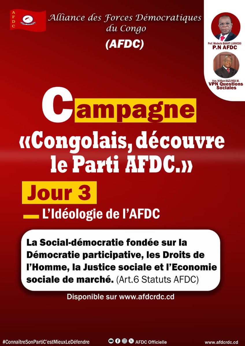 AfdcRDC's tweet photo. L'idéologie de l'AFDC ici expliquée par le Vice-président National en charge des questions sociales, William KAZUMBA. https://t.co/jwn4uxLIze