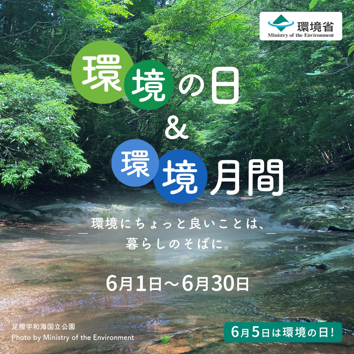 Kankyo_Jpn's tweet photo. 「環境の日&amp;環境月間」特設サイトを公開しました✨
6月は #環境月間 、6/5は #環境の日 🌱
特設サイトでは、各種メディアと連携したコンテンツを順次公開予定！

環境にちょっと良いことは、暮らしのそばに。
日々の中でできること、一緒に考えてみましょう😊
詳しくは👇
https://t.co/jqO8E3xEu7 https://t.co/AvFgZW0MJP