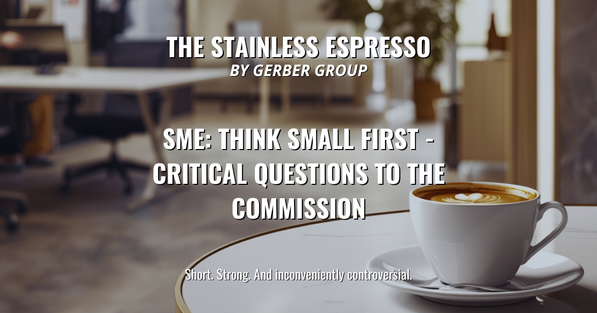 SteelnewsB's tweet photo. SME: Think Small First – Critical Questions to the Commission – Stainless Espresso 
Learn more: https://t.co/E4tHI8lUQb

#sme #kmu #cbam #steel #stainlesssteel #stainlessespresso #tariffs #steelnews #europe #eu #steelmarket #thinksmallfirst https://t.co/tuHlm3BSON