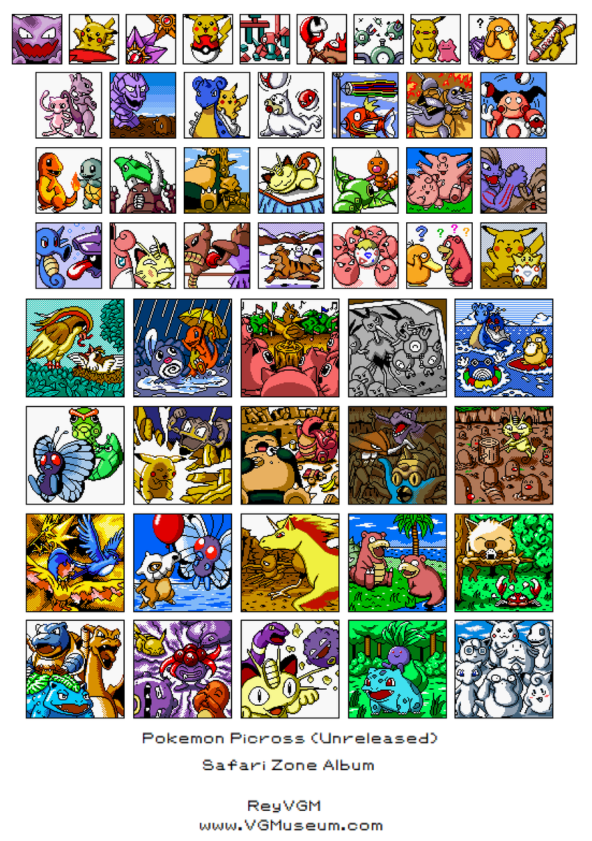 VGMuseum1's tweet photo. Have you seen the absolutely GORGEOUS pixel art from the canceled Pokemon Picross for the Game Boy Color?

Squirtle warming up with Charmander's tail, Meowth playing whack-a-Diglett, Pidgeot feeding his Pidgey, and more.

They're all so gosh darn cute!! https://t.co/iSilw8rGNJ