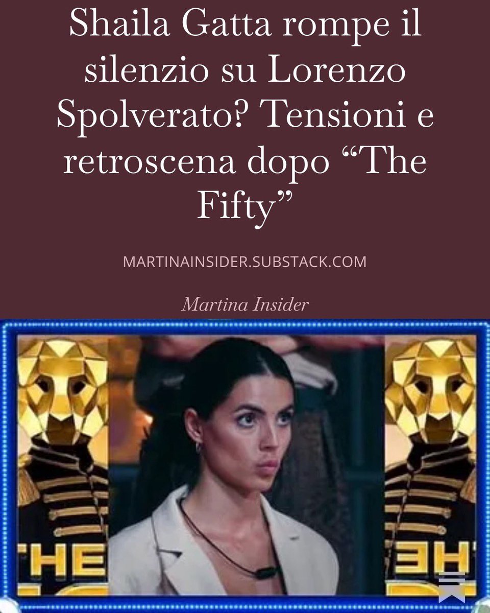 martinainsider's tweet photo. Shaila gatta rompe il silenzio sull’ex Lorenzo Spolverato? Tensioni e retroscena dopo “The Fifty”😱

Leggi l’articolo esclusivo qui ➡️ https://t.co/UnQdqQHnSK

#shailenzo https://t.co/Rc6jjhQhSc