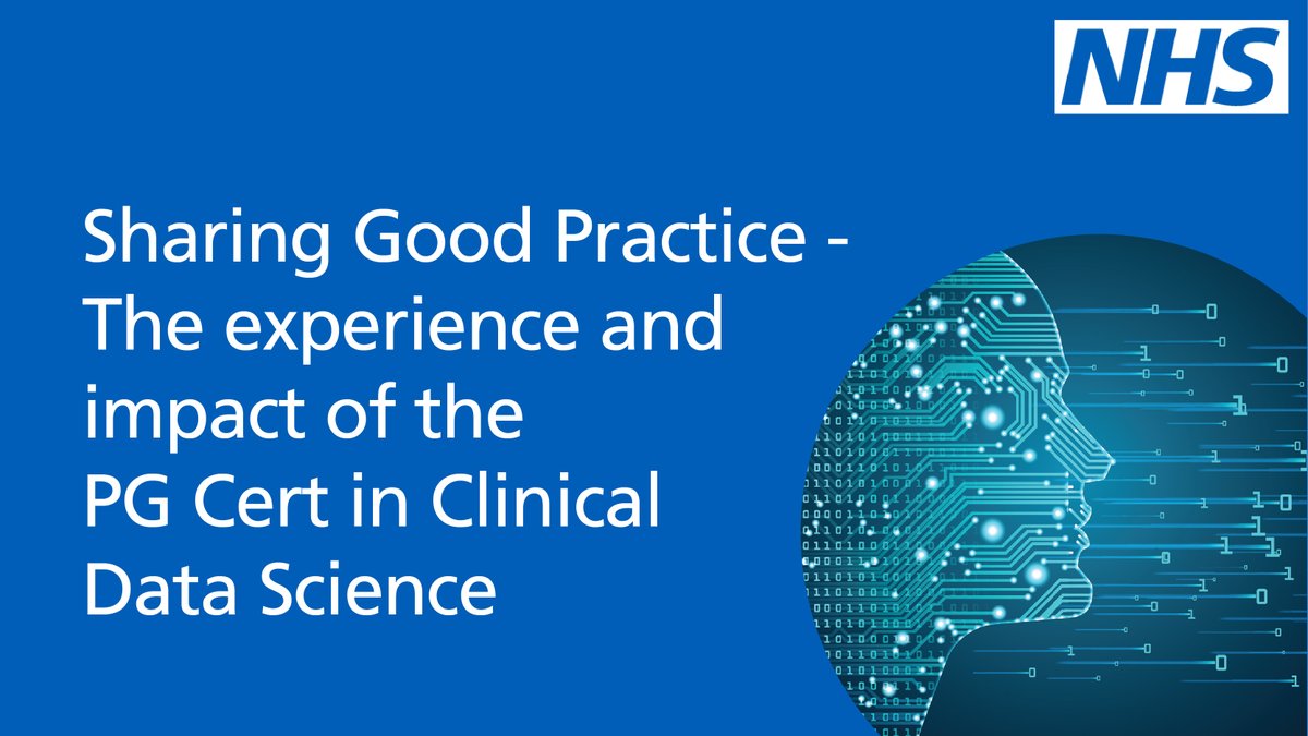 NSHCS's tweet photo. SIgn up for this Sharing Good Practice webinar to hear from participants on the PG Cert in Clinical Data Science about their experiences of and the impact of the programme.
https://t.co/BXvNqqWveg https://t.co/hI22dz7LKQ