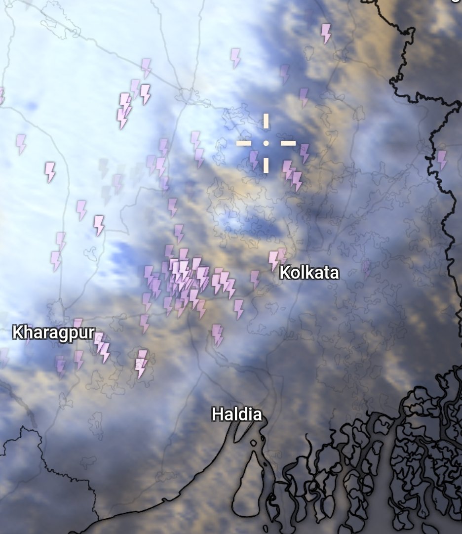 IndiaMausam's tweet photo. Thunderstorm with gusty winds up to 60 kmph likely in #Kolkata around 3 PM #KolkataRains #Kolkataweather https://t.co/DPhfwVU5ES