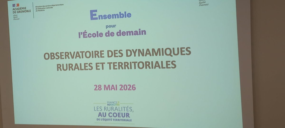 Dsden07's tweet photo. Comité de pilotage de l’Observatoire des dynamiques rurales et territoriales : un espace de dialogue et de prospective entre les élus et l’Éducation Nationale  qui permet de mieux comprendre les évolutions du territoire.
@ThiAumage @acgrenoble https://t.co/mKFnkvBTh4