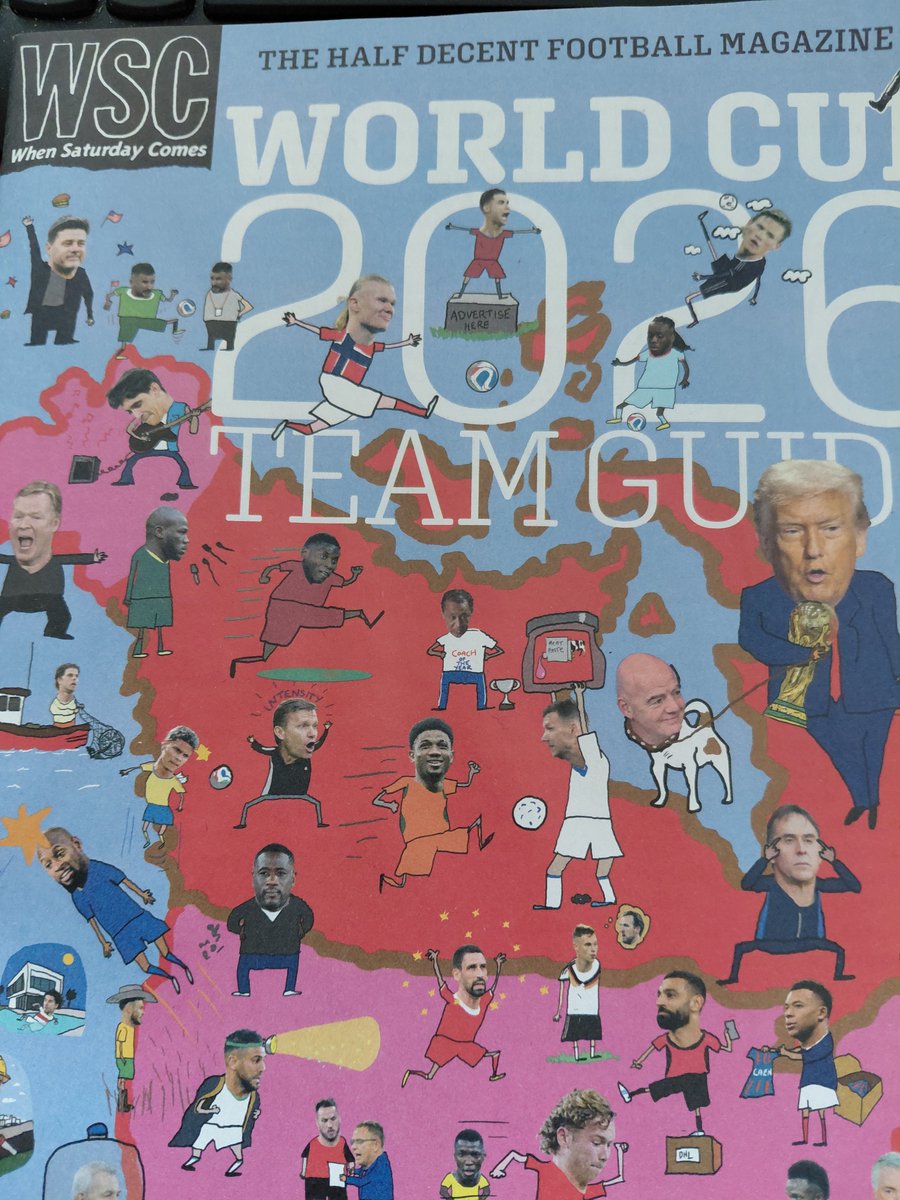 sergesdindes's tweet photo. Guide de la coupe du monde 2026 de @WSC_magazine avec un maillot du @SMCaen à l'intérieur @WeAreMalherbe https://t.co/99t406GBdU