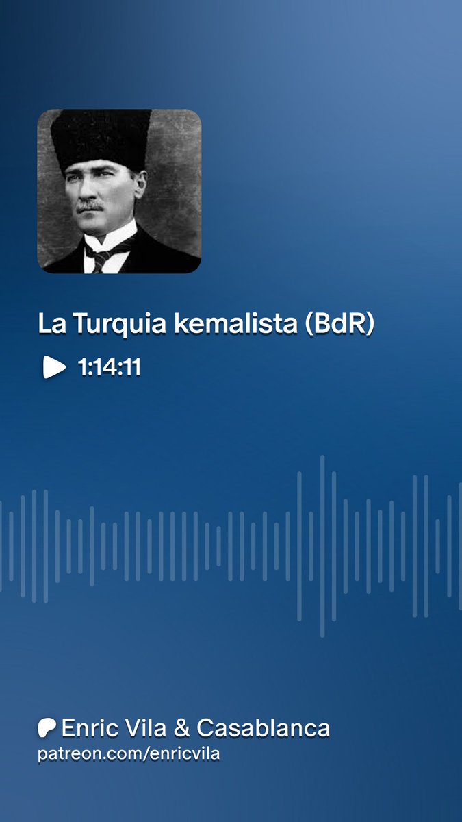 Briabert's tweet photo. Avui al @bardelrick expliquem com Mustafà Kemal crea una república turca laica, centralitzada i uniforme; oposada a la tradició otomana precedent. 
(Lliçó instructiva ara que no podem descartar que els espanyols no intentin aventures estranyes). https://t.co/R5w04p5sTc https://t.co/1L9ekMAgtl