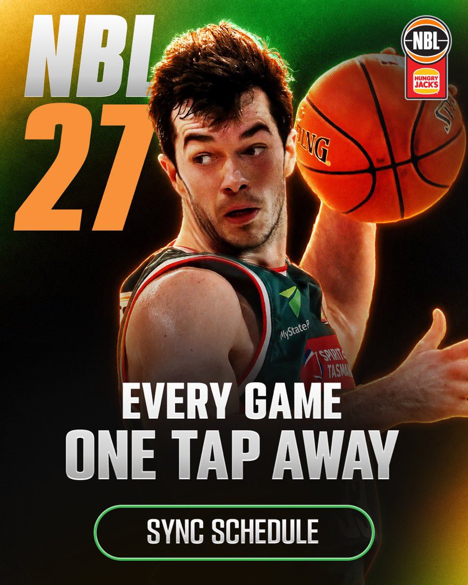 JackJumpers's tweet photo. Mark your calendar Hungry Jack's NBL27 is coming 📅

The NBL has made it easy! Sync it straight to your calendar at https://t.co/oOcycFT29j 📲 https://t.co/Ol7c4NrFZw