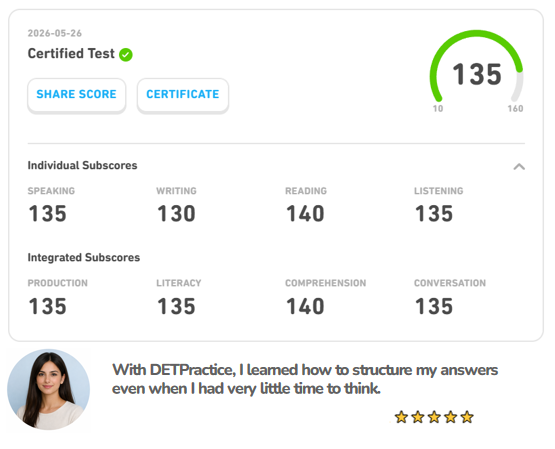 PracticeDET's tweet photo. 🇮🇱✨ Maya Levi scored 135 on the Duolingo English Test in 3 months 💯

With Smart Plan 🧠 and AI Tutor 🤖 on https://t.co/hQ02vk4LEa, she improved fluency and built more confident responses 📈
Start with DETPractice and claim your 3-day FREE VIP today!

#DuolingoEnglishTest #DET https://t.co/TbosLZ6mnI