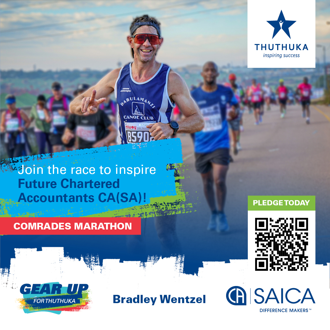 saica_za's tweet photo. Our SAICA members are taking on the iconic Comrades Marathon funds for the SAICA Thuthuka Bursary Fund. Make an impact today, Make a pledge today!