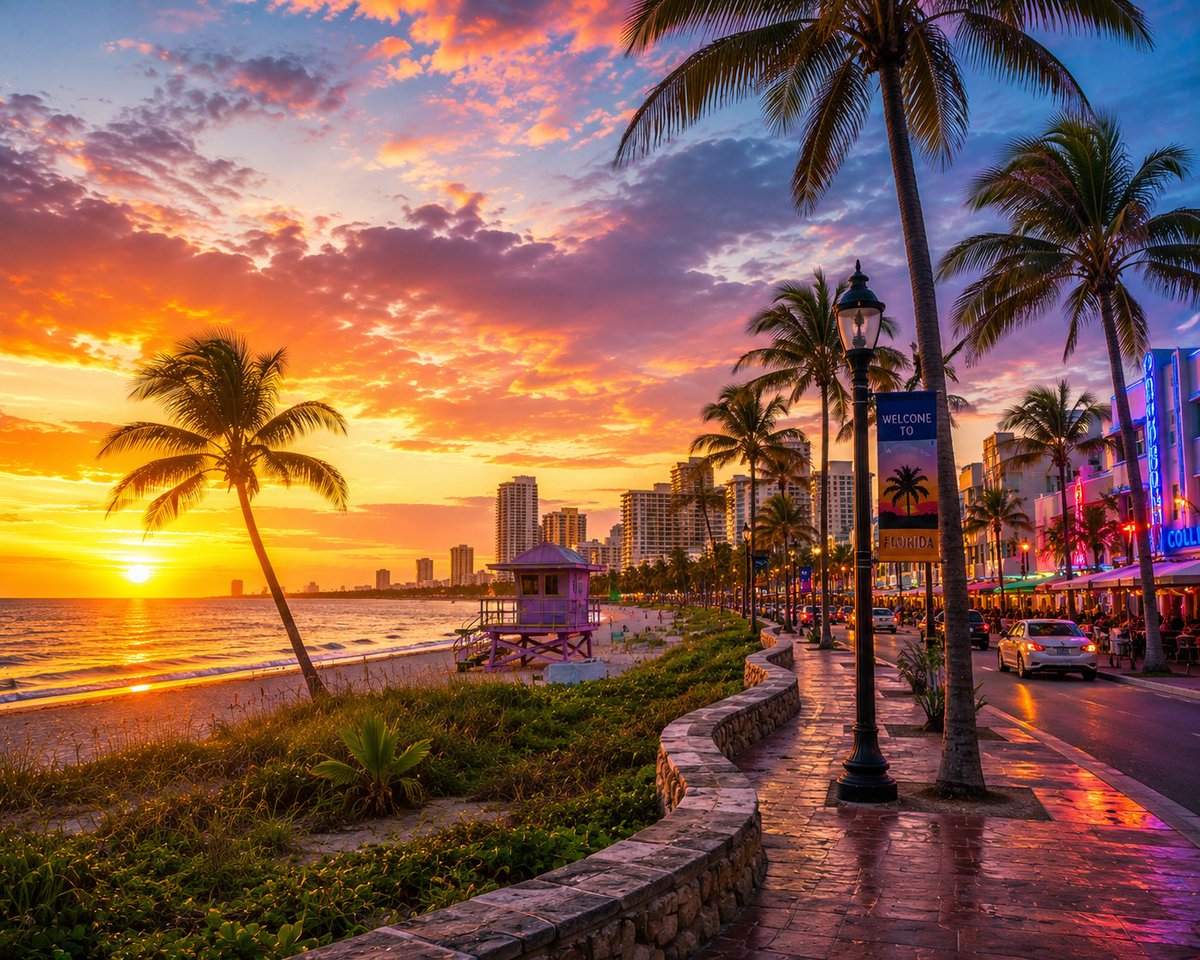 Florida sunsets know how to steal the show 🌴☀️ Palm trees