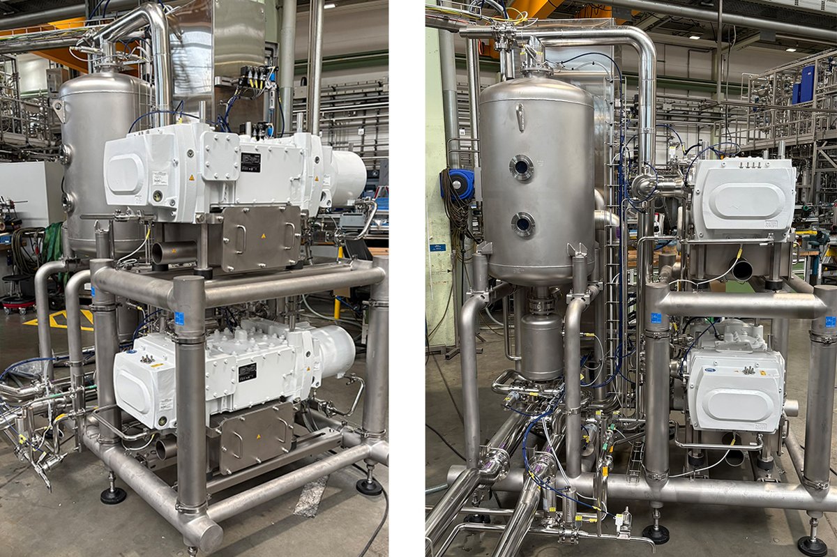 KronesAG's tweet photo. No water for beer filling? 💧🚫

Every brewery knows that low total packaged oxygen (TPO) is proof of top beer quality. They take all sorts of measures, such as evacuating the glass bottles prior to filling. Until now, liquid ring vacuum pumps have mostly been used for that. https://t.co/ijv6BFeqHX