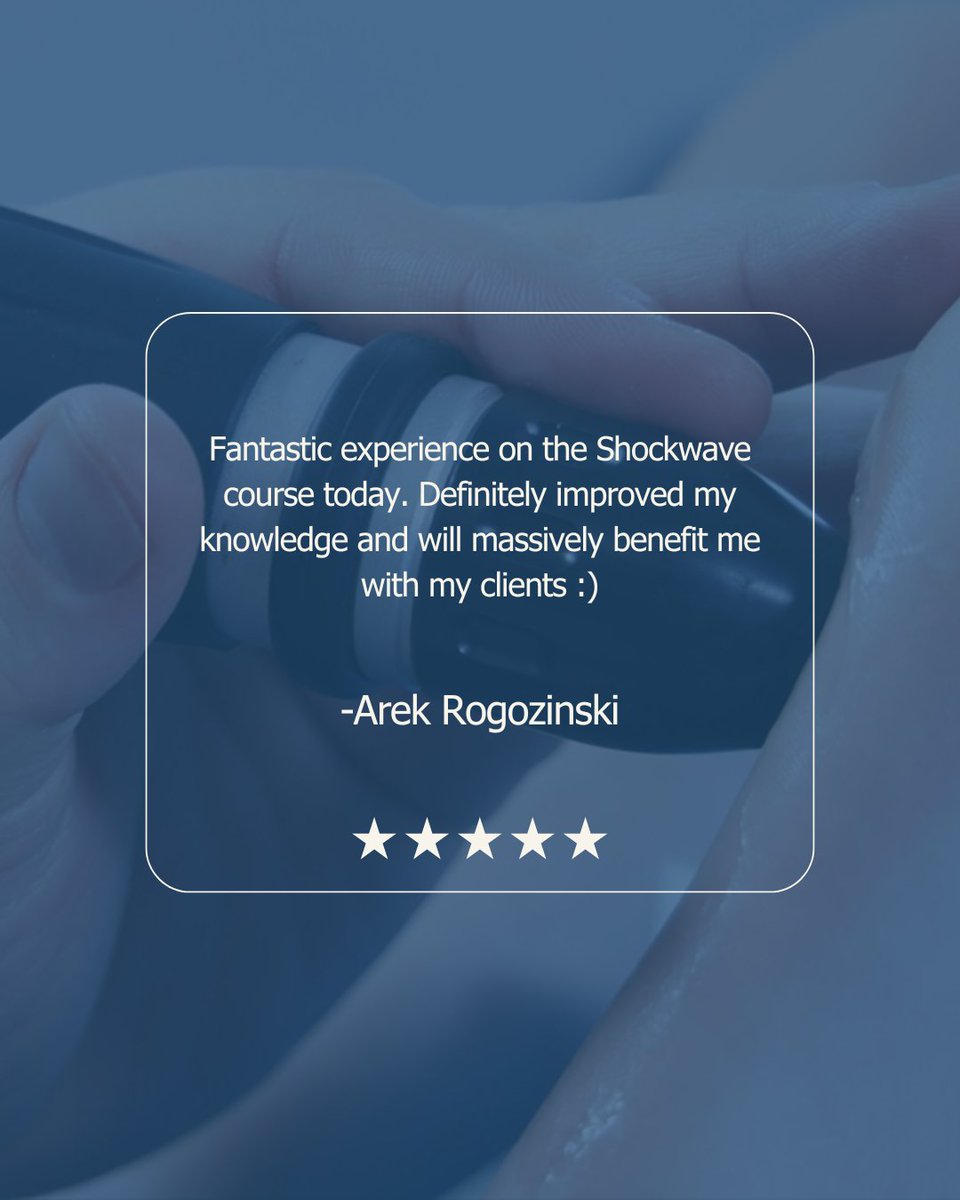 physiquipe's tweet photo. This is exactly why we do what we do. ⭐⭐⭐⭐⭐

If you want to get more from your shockwave practice, come and train with us.

📞 0161 713 0409 ✉️ info@physiquipe.com

#Physiquipe #GoogleReview #ShockwaveTherapy #ShockwaveCourse #CPD #ClinicalTraining #Physiotherapy #msk https://t.co/CDw0XN9Agv
