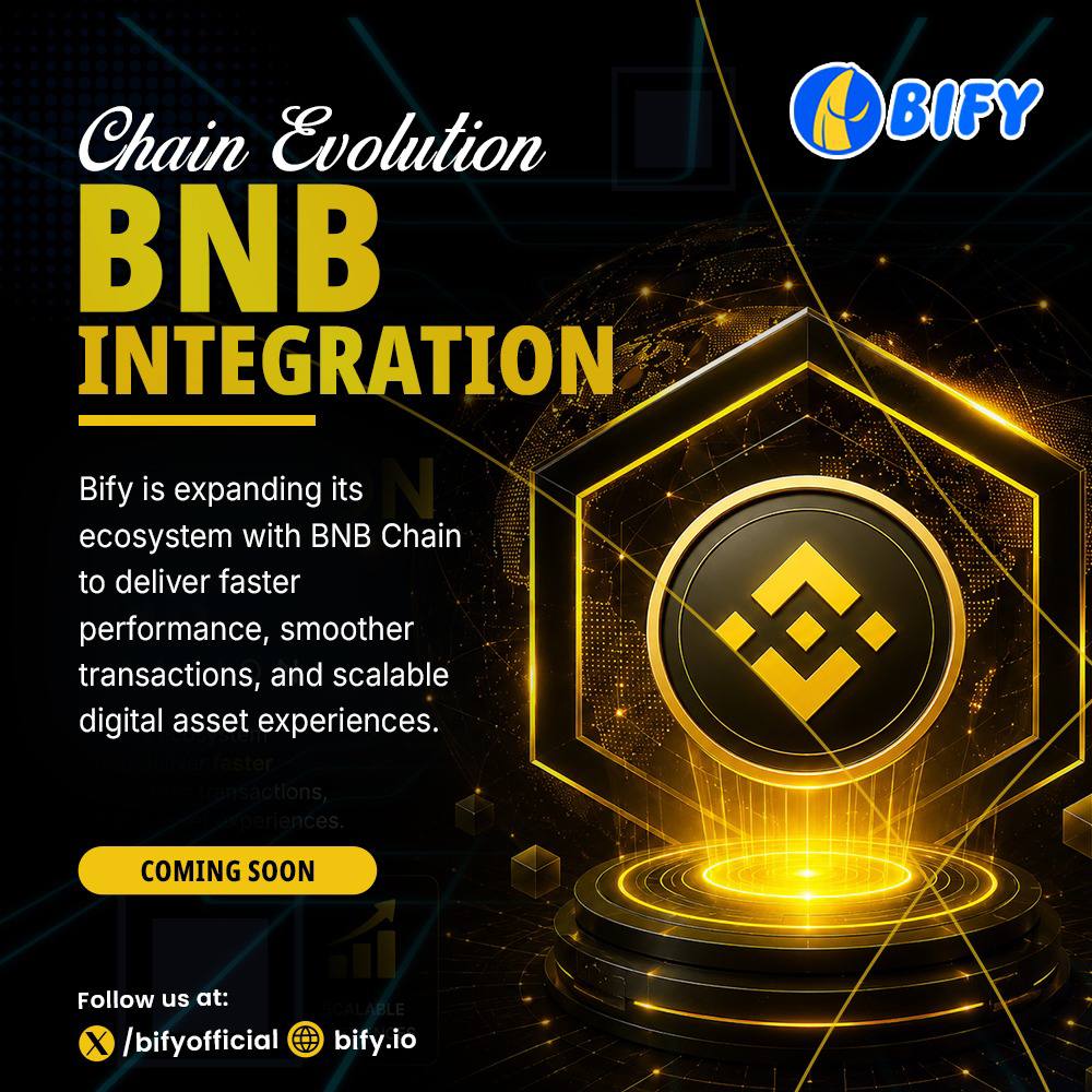 BIFYOfficial's tweet photo. Something is coming to BNB chain,

It's building faster, smoother, and more scalable digital asset experiences.

Drop “gBify” if you’re ready for the evolution! https://t.co/uJBYdH5wIv