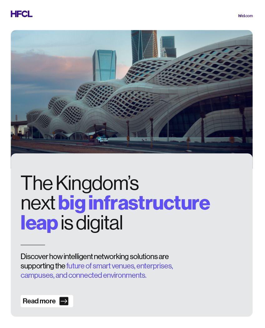 hfclg's tweet photo. High-density environments demand more than just connectivity. They demand networks built to perform at scale. Discover how HFCL is helping power Saudi Arabia’s next era of digital infrastructure with intelligent, future-ready networking solutions. Read More:
https://t.co/DdgMXq7c6O 

#DigitalInfrastructure #SaudiArabia #NetworkSolutions #Connectivity