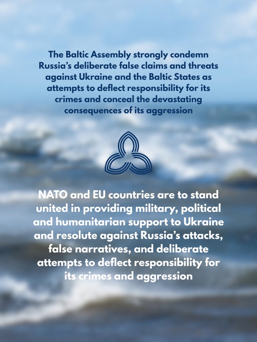 AssemblyBaltic's tweet photo. 🇪🇪🇱🇹🇱🇻Today, the Members of the Presidium of the Baltic Assembly adopted the statement “On Holding Russia Accountable for the Consequences of Its Aggression in Europe.”

Read more here: https://t.co/jwoWv5ajSw https://t.co/efNcsnUVQ4