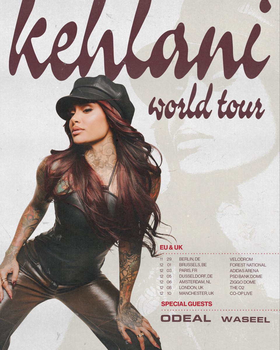 Kehlani's tweet photo. THE KEHLANI WORLD TOUR: EU &amp; UK 🐦‍🔥
your turn 🤍
Presale starts Monday GA on sale Wednesday 06/03
https://t.co/0WHr92NT3H https://t.co/zDIxVCjyx9