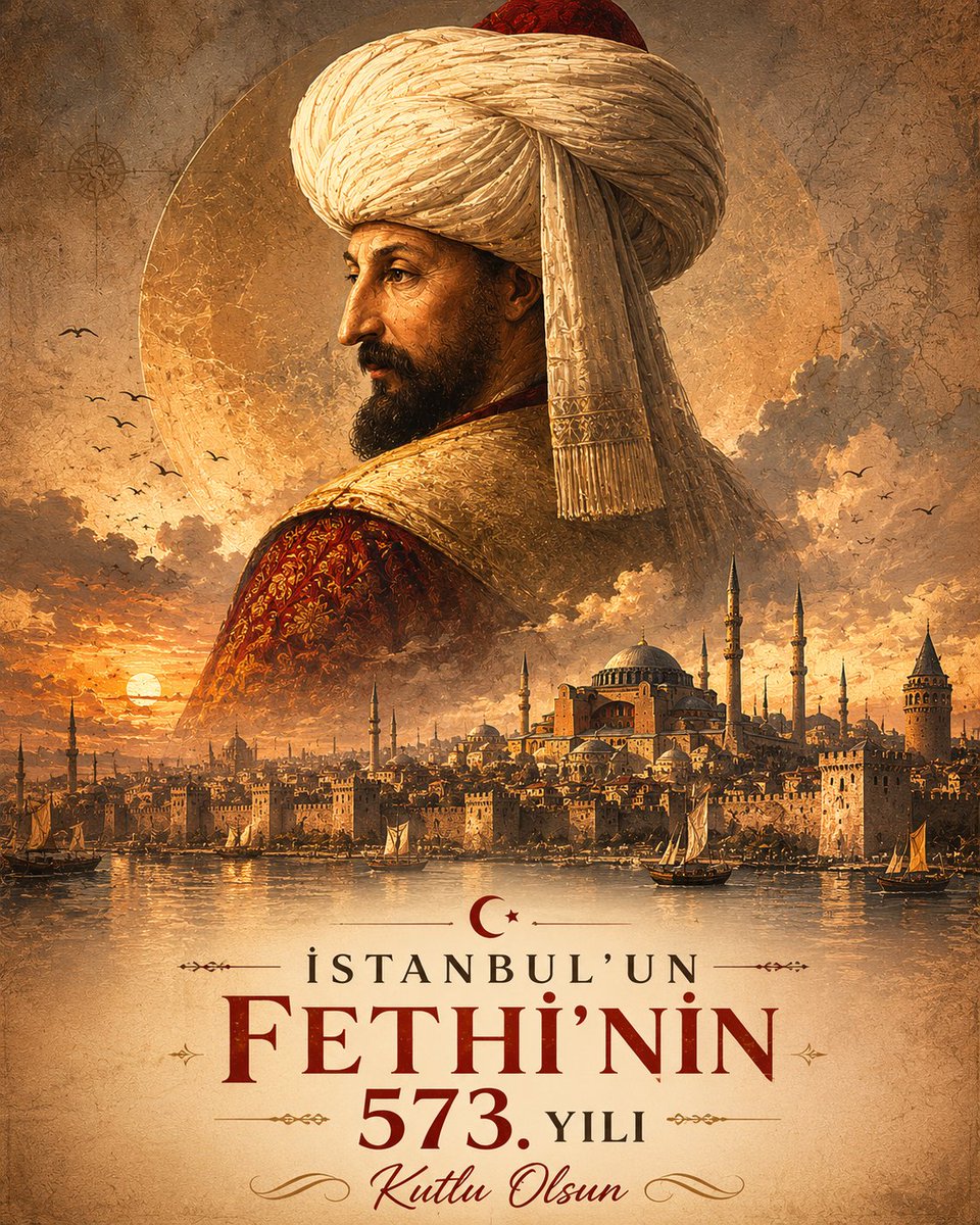 nihalreading's tweet photo. "Geceler vardır; dirilişe gebedir. 
Fecr olur.
Şehr-i İstanbul feth olunur.
Bir çağ kapanır. Bir çağ açılır...” 

İstanbul’un Fethi'nin 573. sene-i devriyesi kutlu olsun. 🇹🇷
#29Mayıs1453 https://t.co/tzlHnmUXtI