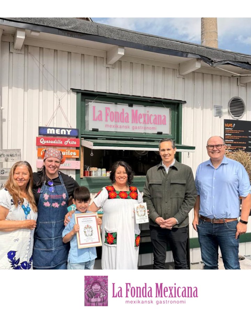 EmbaMexSue's tweet photo. El #SelloM, otorgado por la Academia Mexicana de Gastronomía y la @SRE_mx, fue entregado en 🇸🇪Suecia a La Fonda Mexicana y Tizne en la ciudad de Gotemburgo y La Neta en Estocolmo por promover la cocina mexicana en el exterior. Conoce más información en: https://t.co/dkcqxc2z50 https://t.co/leox3N9xIQ
