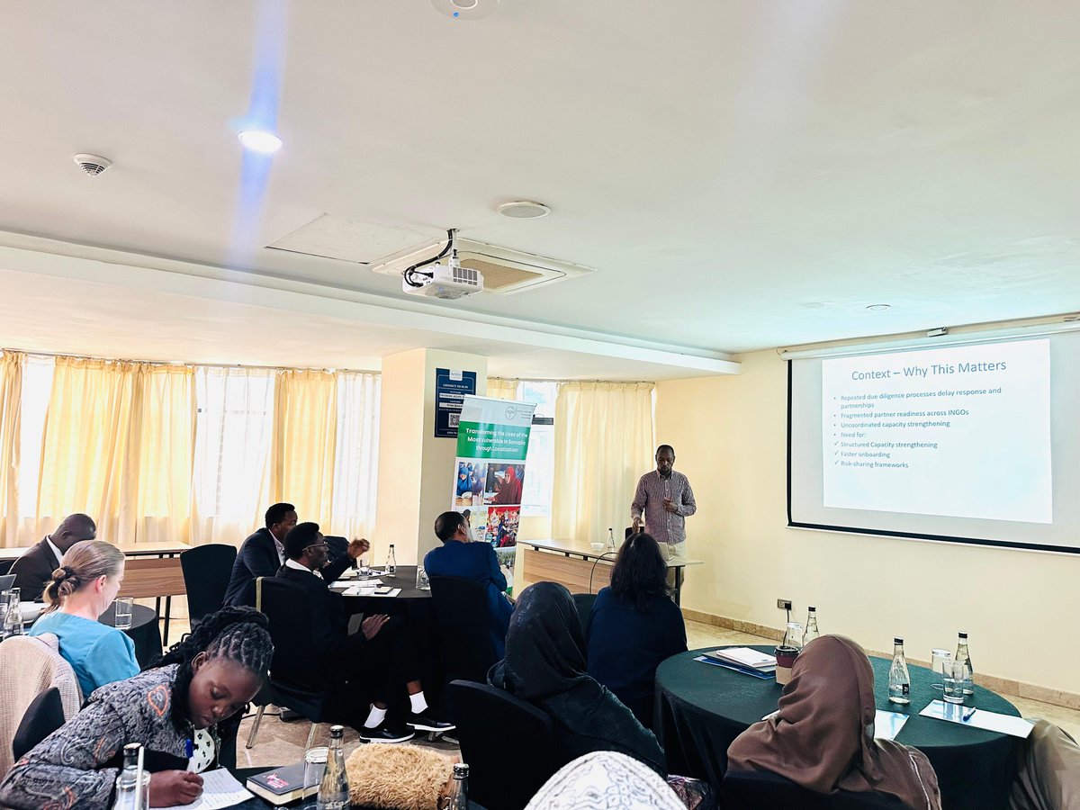 NAPADNGO's tweet photo. What if localization was backed by systems built on trust, shared accountability, and equitable partnerships?
This important conversation brought together local NGOs and INGOs in Kenya at a workshop convened by @NAPADNGO  in collaboration with the @KenyaAsal in partnership with @drckenya with support from @DanishMFA Kenya to discuss due diligence passporting from a locally led perspective.
The discussions focus on reducing repetitive compliance burdens, strengthening mutual accountability, and advancing partnership models that better support local leadership within the humanitarian and development sector.
Because meaningful localization requires more than shifting resources, it requires transforming the systems behind them.
#Localization #LocallyLedDevelopment #DueDiligence #HumanitarianAction #CivilSociety #Kenya #INGOs #LocalNGOs