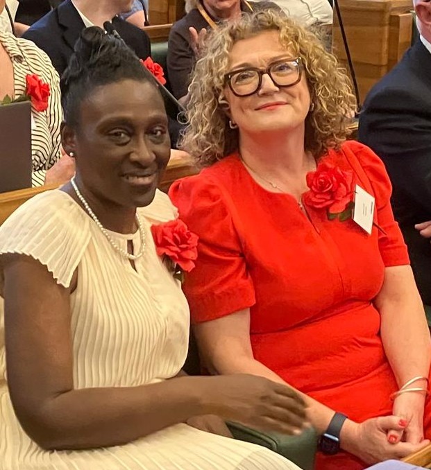 HackneyLabour's tweet photo. Cllr Anntoinette Bramble, Hackney Labour Group Leader &amp; Cllr Anna Lynch, Deputy Leader: ‘While there may be challenges ahead, the new Green administration inherits a council that is stable, functioning, ambitious, full of potential. Your blank canvass starts with a Labour legacy’ https://t.co/jNa7i4WLB1