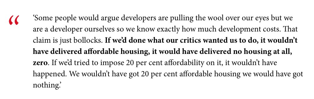 rcolvile's tweet photo. The irony of Burnham's bollocks about Right to Buy and council housing is that the secret of Manchester's housing success was literally the exact opposite - prioritising maximum private building over number of subsidised units. Here's (Labour) council leader Richard Leese. https://t.co/voQjf1rhVv