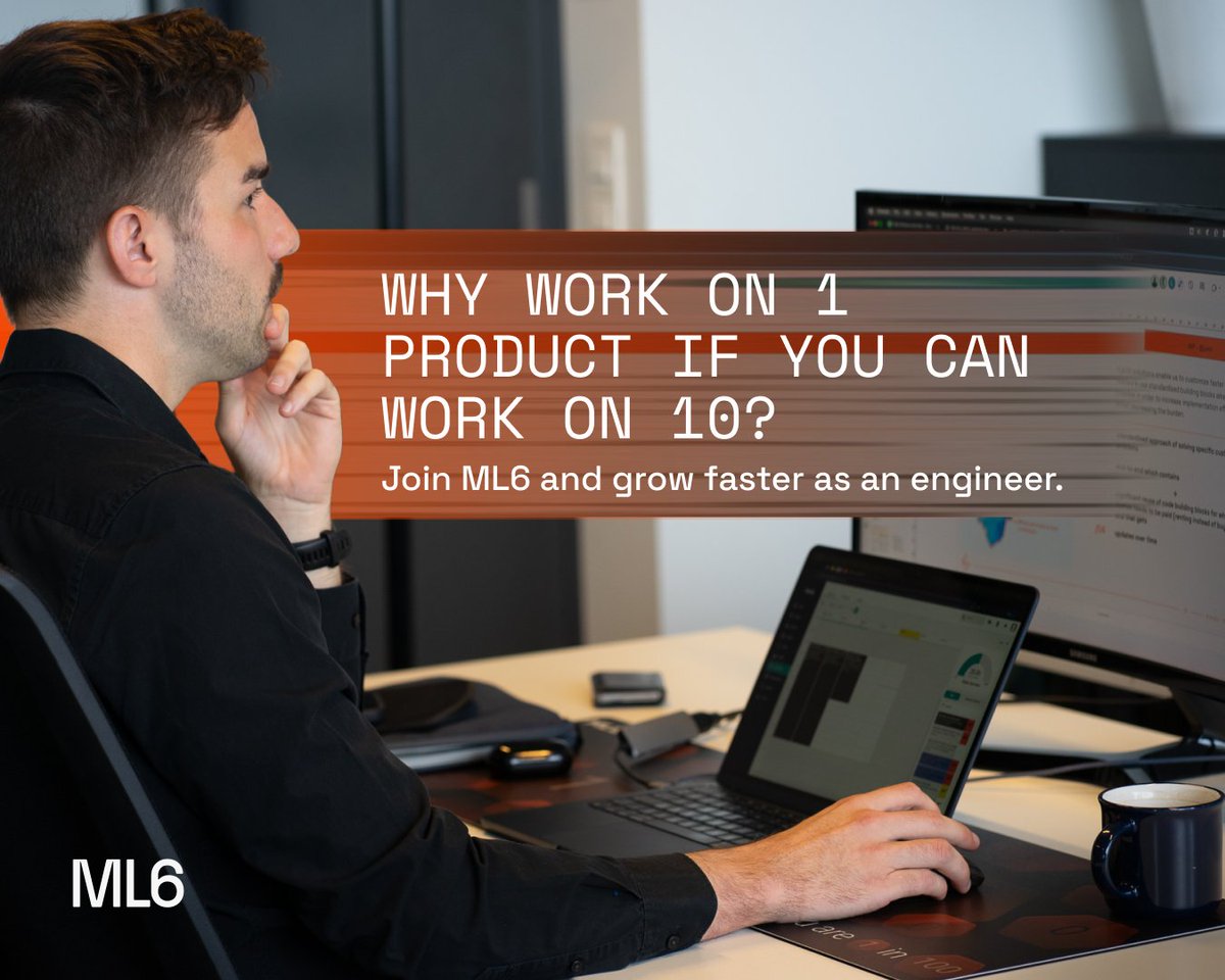 ml6team's tweet photo. Create real impact across industries. Build solutions, platforms &amp; products that matter.
Join ML6 and grow fast as an engineer by solving high-stakes challenges for leading clients worldwide.
https://t.co/5M6vzNFANw https://t.co/MwqRy53kgH