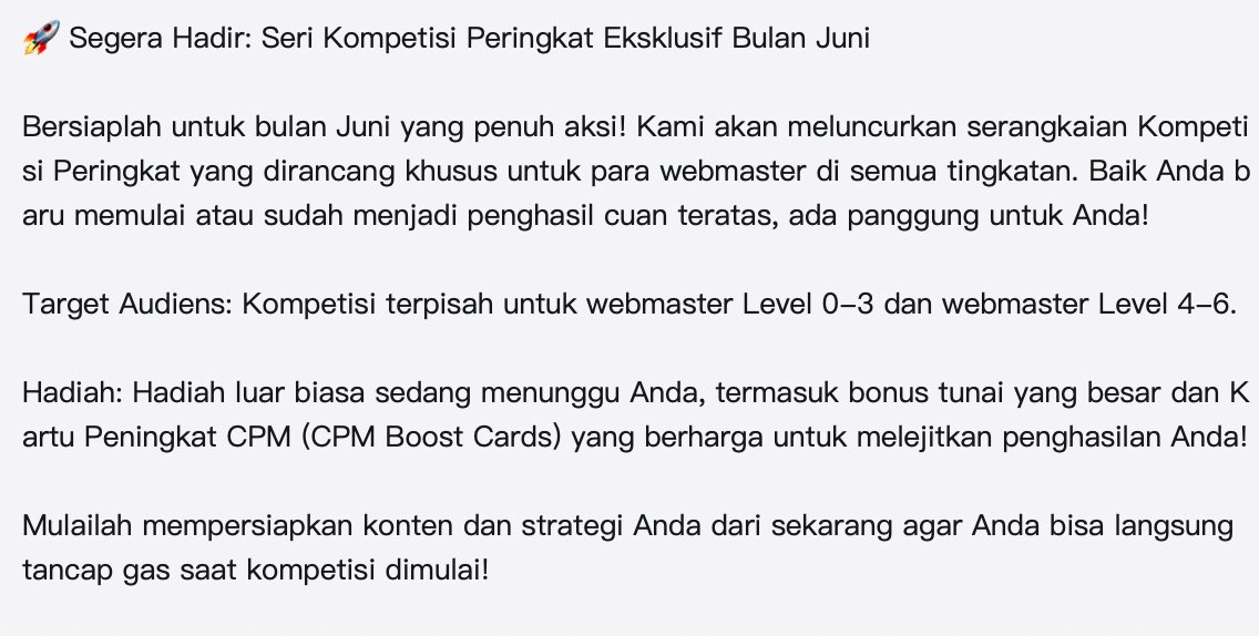 TeraBoxID_Pro's tweet photo. 📢 Berita Acara: Bonus Lebih Besar + Acara Peringkat Khusus untuk Bulan Juni!

Halo Webmaster, Selamat Hari Jumat!

💸 Berharap Anda mendapatkan trafik tinggi dan keuntungan besar!

Tim TeraBox https://t.co/hEdsue0dGE