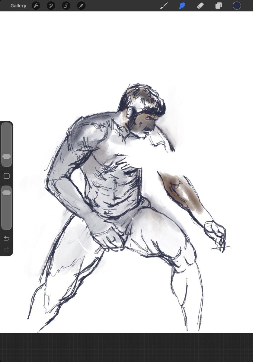 lifelines21's tweet photo. Sketch of a wrestler 
By using its reference pic
#procreate https://t.co/BMKn9k0wsg