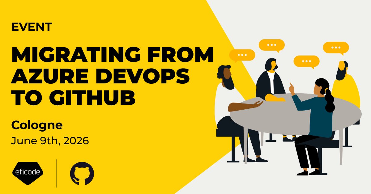 Eficode's tweet photo. Want to migrate from #AzureDevOps to #GitHub with the power of #AI? Join us &amp; @Microsoft on June 9 at Microsoft HQ in Cologne for a deep dive into AI-powered engineering, #GitHubCopilot, security &amp; governance.
Magnus and Till on stage.
Secure your seat: https://t.co/Z99xuiJV5f https://t.co/BDzVAgDJtx