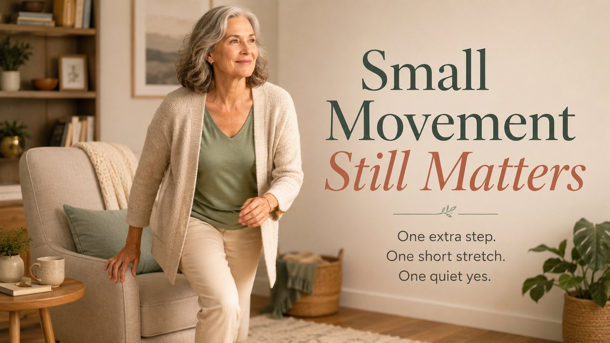 Beyondandabove3's tweet photo. After 50, it’s not always about big workouts.

Sometimes it’s standing up a little easier.
Taking one extra step.
Stretching before the day begins.
Saying yes to a small moment again.
Healthy aging often starts quietly. https://t.co/uM0gtndV2k