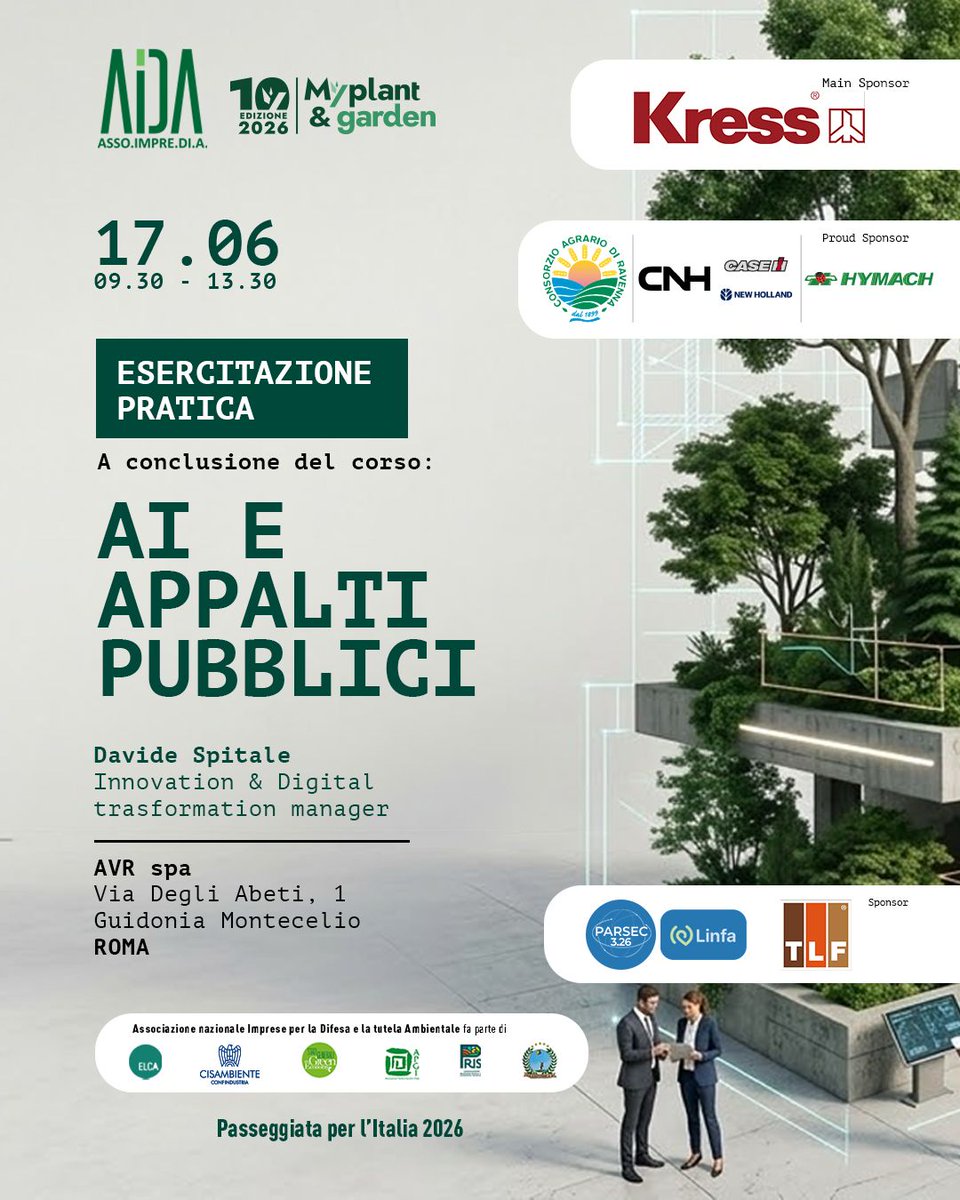 AlzaRating_com's tweet photo. 🚨 SAVE THE DATE 🚨
L’AI sta cambiando gli appalti pubblici.
Restare fermi oggi significa perdere competitività domani.
📅 17.06.2026
📍 AVR Spa – Roma
🎤 Davide Spitale
AI, innovazione e applicazioni pratiche per il settore.
#AI #AppaltiPubblici #SaveTheDate #Innovazione https://t.co/HBNzNOqCxO