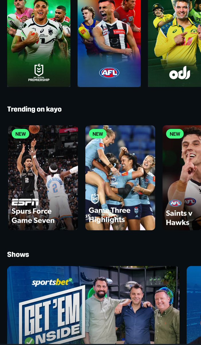 aussiemuser's tweet photo. @kayosports_help Hey, I have spoilers turned off but your "Trending" just spoiled Game 6 of Spurs v OKC for me... Also, the Women's State of Origin thumbnail spoils that one as well. https://t.co/MAf5mVcq5d