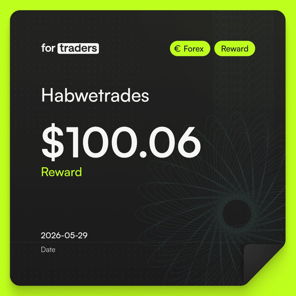 Habweone's tweet photo. Big thanks to @jakub_ceo @fortraderscom  for the free 6k account opportunity 🙏

First reward hit: $100.06 on 2026-05-29. 
Proof they pay when you put in the work. 

Grateful for the chance to grow. Let’s scale this 📈
#fortraders #propfirm #forex #trading https://t.co/e8LzaQl2AJ