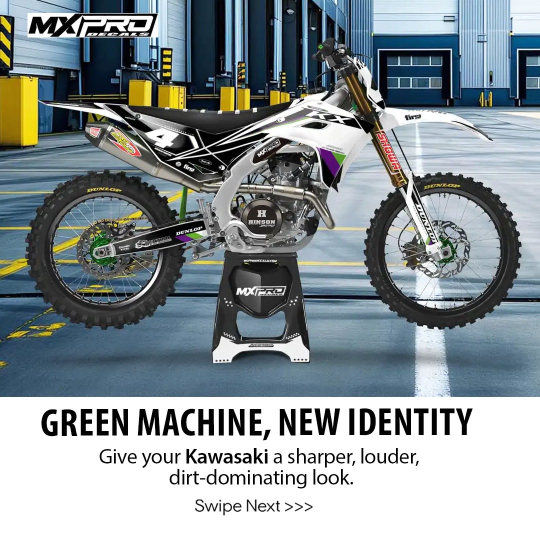 MXPRODECAL's tweet photo. Make your Kawasaki impossible to miss before the gate drops.⚡

Bold custom graphics, clean fitment, and race-ready style built to stand out on every track.

⚡Shop today  - https://t.co/5ag7aXdvrC

#Mxprodecals #KawasakiGraphics #DirtBikeDecals #CustomBikeGraphics https://t.co/Hw2jlz8JUO
