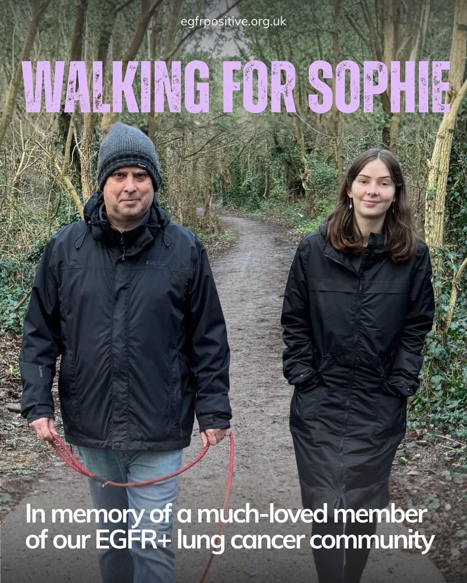 EgfrUk's tweet photo. Martyn & Faye are walking 16 miles along the Downs Link  in memory of their daughter & sister Sophie.

They will be raising funds and awareness for EGFR+ UK, helping us to better support more people living with EGFR+ #lungcancer.

https://t.co/W5PedLCfJL

Sophie was 24 when a crackle in her chest at night led her to her GP. She felt completely fine, still working, still caring for her beloved pets.  Molly and Tilly and her dog Jasper. 

She was a v loved member of our community, sharing what it felt like to live with stage 4 EGFR+ lung cancer through poetry, with a quiet thoughtfulness that stayed with everyone who read her words.

She died last year, aged 28, and is so missed. #LCSM
