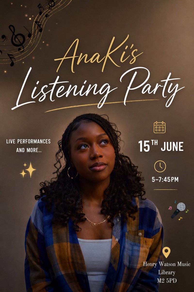 MancLibraries's tweet photo. On Mon 15 June, rising MCR star AnaKi will launch her latest single with a FREE live show + listening party at Central Library!

The soul-pop artist will be premiering “Lord Don’t” exclusively in our Music Library, with a live set + more.

Tickets here: https://t.co/NPGcphwVjs https://t.co/58GbGsDV8I