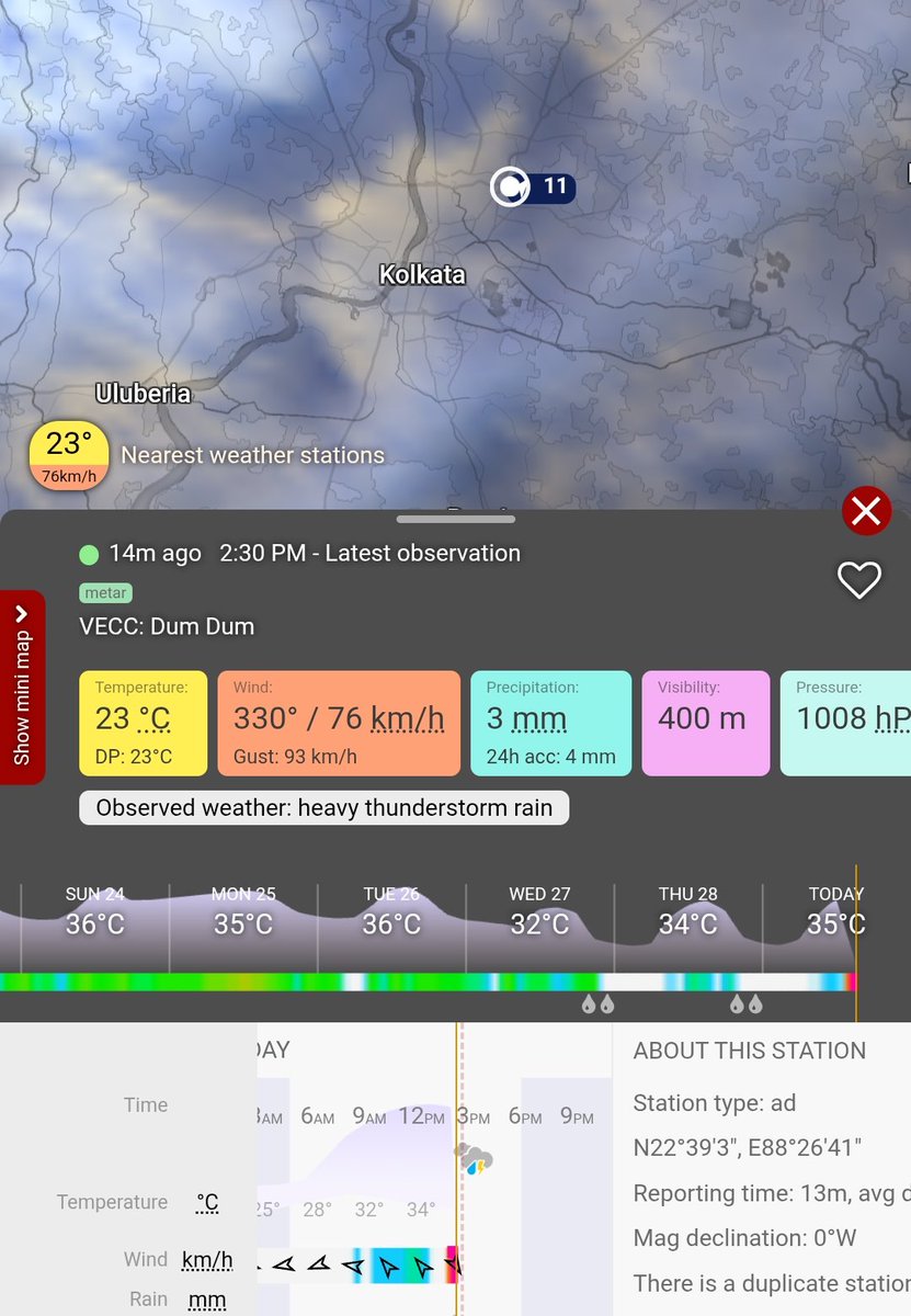 WeatherAnalyser's tweet photo. JUST IN : Kolkata Int. Airport recorded gusts upto 93 KM/H #Kalbaishakhi https://t.co/LSxAQ4Qz5h