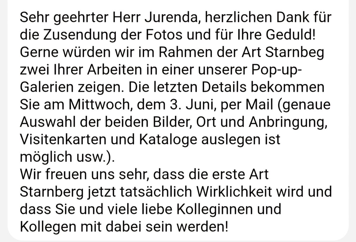 rainer180464's tweet photo. Rainer Jurenda  1. ART STARNBERG https://t.co/H4zVCDBwno