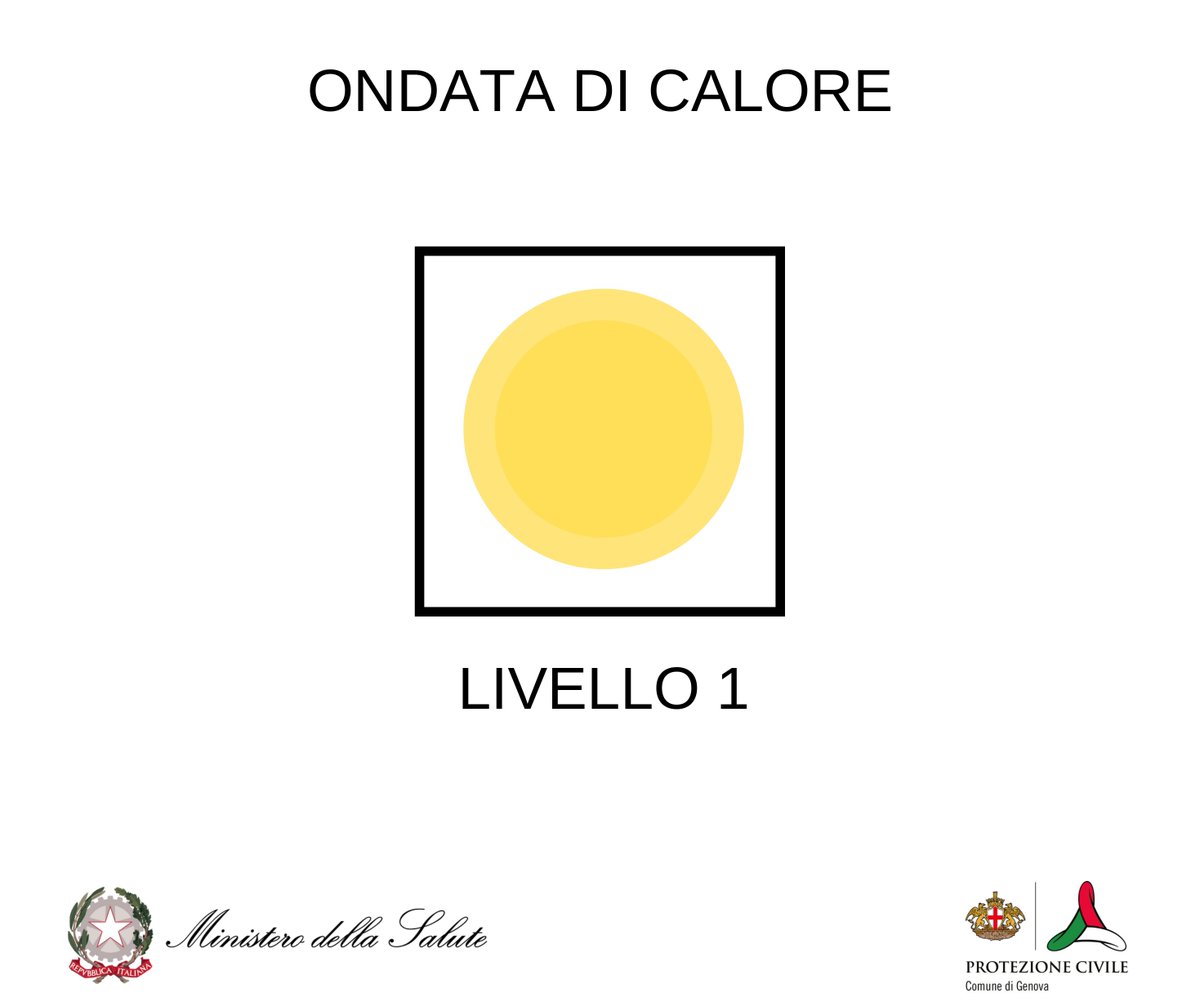 ProtCivileGE's tweet photo. #ProtCivGe informa: #ONDATADICALORE 🟡 LIVELLO 1🟡oggi 29 maggio
🟢 LIVELLO 0🟢 da domani 30 maggio
Ricorda e adotta le norme di autoprotezione
💻https://t.co/3DOFPKXfb9
⚠Resta aggiornato⚠ https://t.co/ZLROU2ubCS