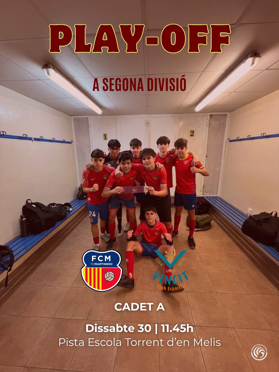 martinenc's tweet photo. 🥅 Cap de setmana de cites també per als equips de futbol sala del #FCMartinenc!
🏡 Amb 2⃣ equips a casa... que juguen PLAY-OFF D'ASCENS!! 🚀
❤️ Veniu al Torrent d'en Melis a donar suport al Cadet A Masculí i a l'Aleví A Masculí!
#SomMartinenc #futsal