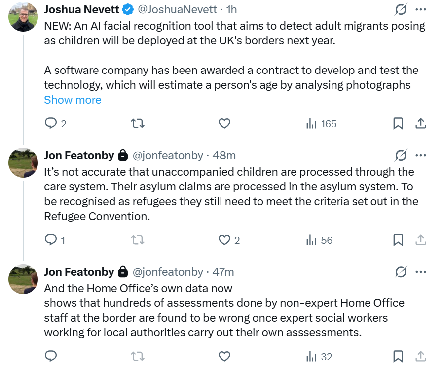 imran_1's tweet photo. @JoshuaNevett Hi Joshua, I'm pasting below two tweets that you probably cannot see that my @refugeecouncil colleague Jon posted about this article.  Would be grateful if your piece could be corrected/revised. Thanks https://t.co/TmwdnTMLjn