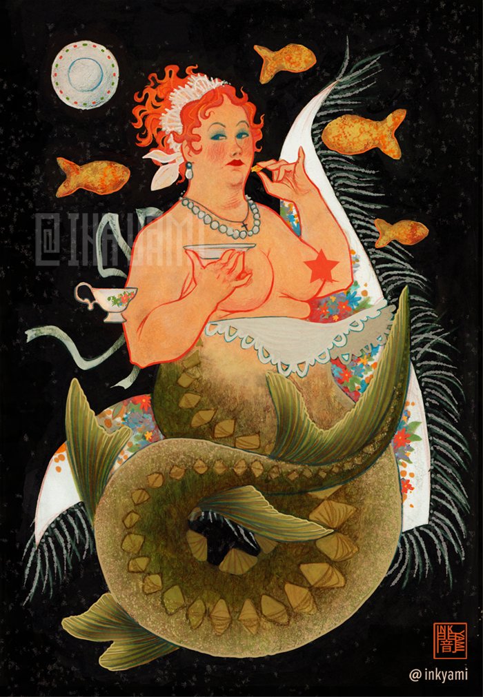 slavic_chthonic's tweet photo. Choose your fighter 
(they both will eat you)

#mermay https://t.co/BjnEnMx7kW